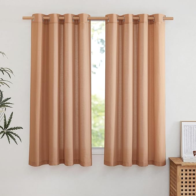 NICETOWN Thick Linen Terracotta Curtains by NICETOWN