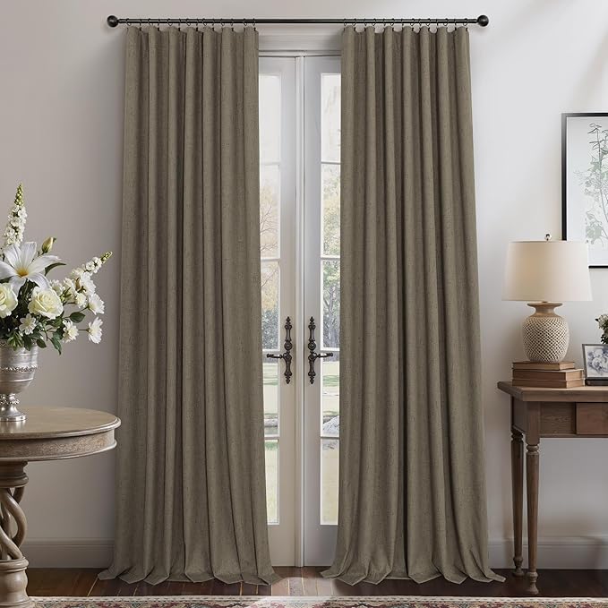 Brown Room Darkening Curtains 96 Inch Long - Image 9