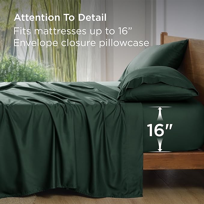 Bedsure Full Size Bed Sheets, Cooling Sheets, Rayon Derived from Bamboo - Image 5