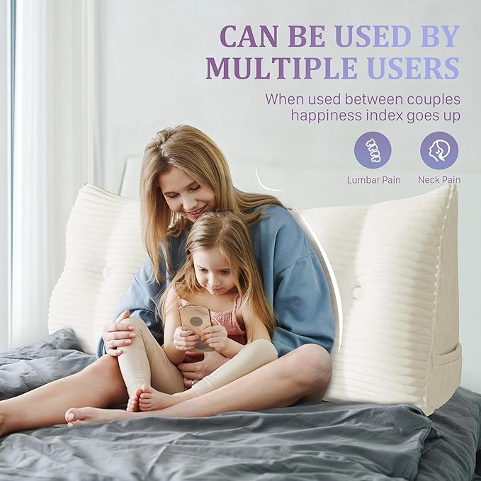 Wedge Headboard Pillow Dorm Room Reading Pillow Back Support - Image 3