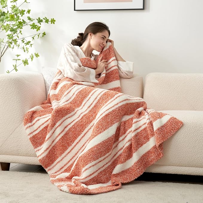 Snuggle Sac Orange Bedding Blanket Ultra Soft Microfiber, Warm Cozy Knit - Image 7