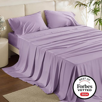 Bedsure Queen Sheet Set, Rayon Derived from Bamboo, Cooling Sheets, Breathable - Image 7