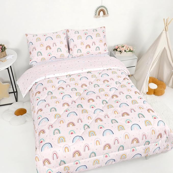 Twin Size Toddler Bedding Set for Girls 5 Piece Toddler Girl Bedding, Super by CARUILI