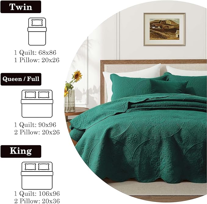 IR Imperial Rooms Twin Quilt Bedding Set Size + 1 Pillow Shams - Image 5