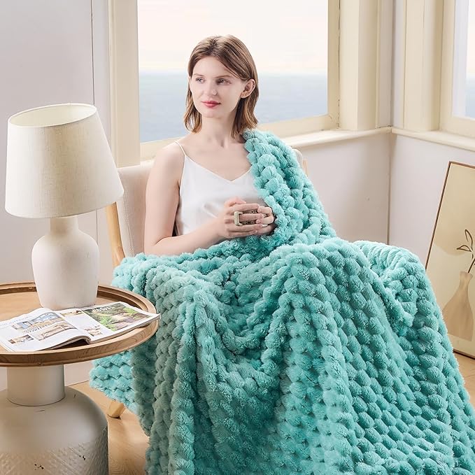 NEWCOSPLAY Super Soft Twin Blanket Sage Green Premium Silky Flannel Fleece 3D - Image 2