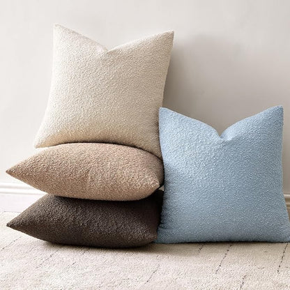 Woaboy Pack of 2 18x18 Inch Decorative Boucle Throw Pillow Covers Textured - Image 4
