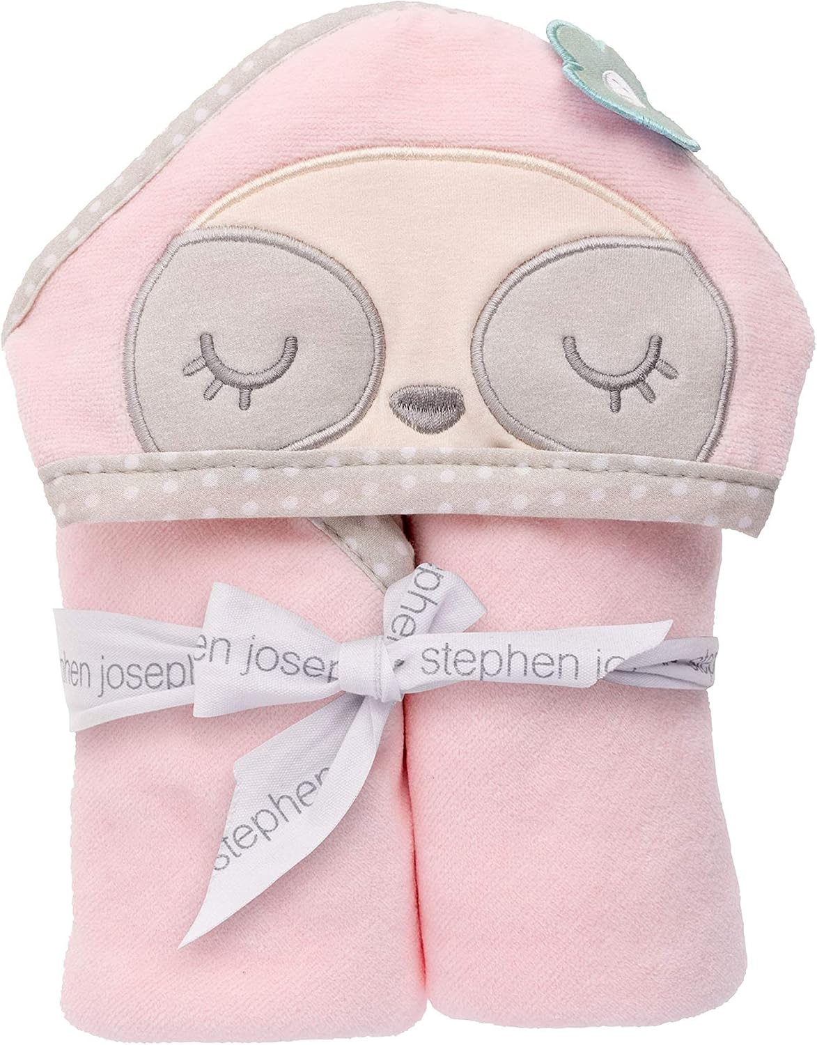 stephen joseph hooded bath towel, sloth, sj119510, main product view
