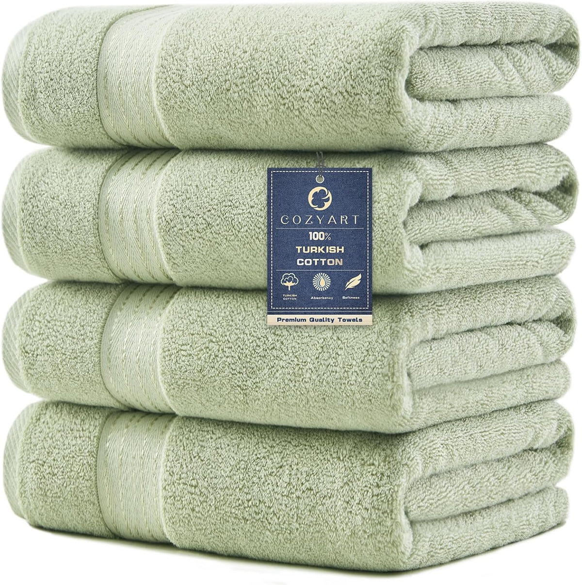 cozyart luxury bath towels 4 pcs, 27x54 650 shown in use