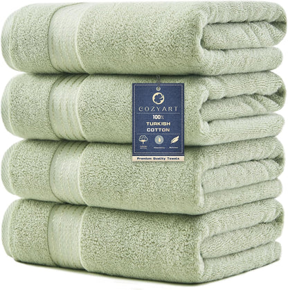 cozyart luxury bath towels 4 pcs, 27x54 650 shown in use