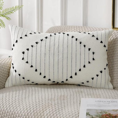 PANOD Knitted Boho Tufted Throw Pillow Covers by PANOD