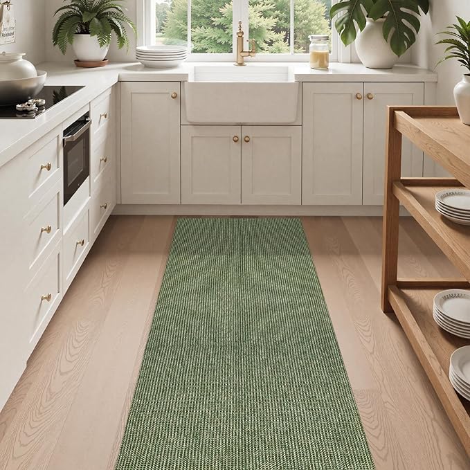 Uphome Kitchen Runner Rug, Low Pile Woven Cotton Modern Carpet Runners - Image 6