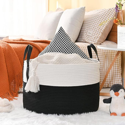KAKAMAY Large Blanket Basket, Woven Baskets - Image 3