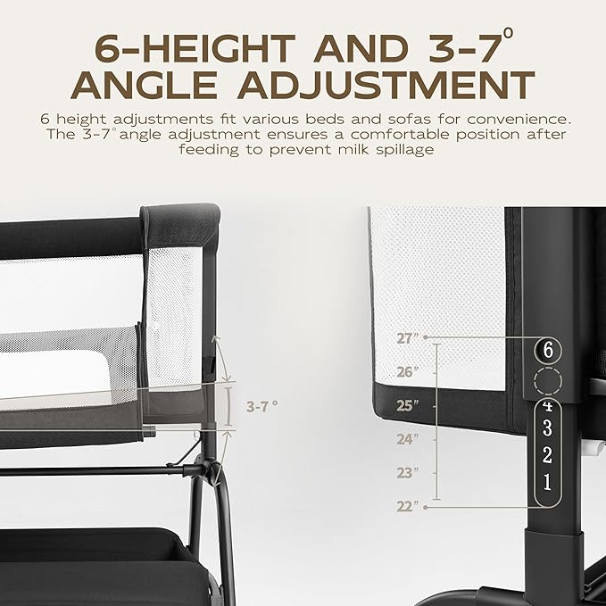 BabyBond Baby Bassinet, 3 in 1 Bassinet Bedside Sleeper - Image 6
