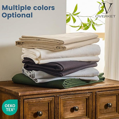 100% Linen Sheets California King Size, Breathable & Durable 4-Piece Bed Flax - Image 7