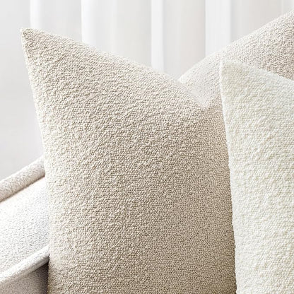 Woaboy Pack of 2 22x22 Inch Decorative Boucle Throw Pillow Covers Textured - Image 6