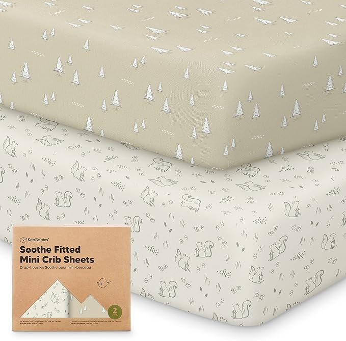 2-Pack Mini Crib Sheets Fitted by KeaBabies
