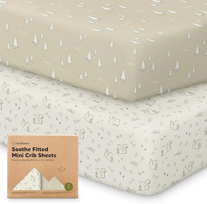 2-Pack Mini Crib Sheets Fitted by KeaBabies