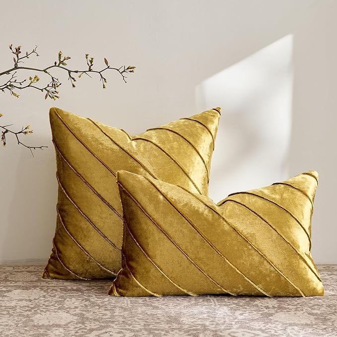 GIGIZAZA Decorative Velvet Pillow Covers 12x20, Living Room Square Cushion - Image 5