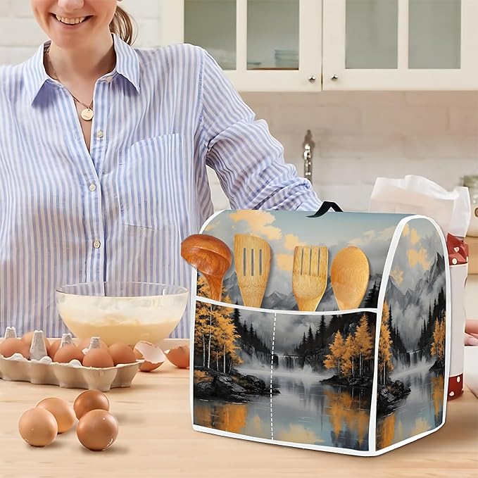 Mixer Dust Cover for 6-8 Qt Stand Mixer, Cloth Cover - Image 4