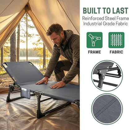 mopaicot camping cots for adults, camping lounge chair on a desk or shelf