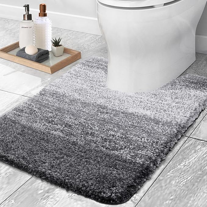 OLANLY Luxury Toilet Rugs U-Shaped 24x20, Extra Soft and Absorbent Microfiber by OLANLY