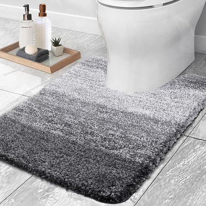 OLANLY Luxury Toilet Rugs U-Shaped 24x20, Extra Soft and Absorbent Microfiber by OLANLY