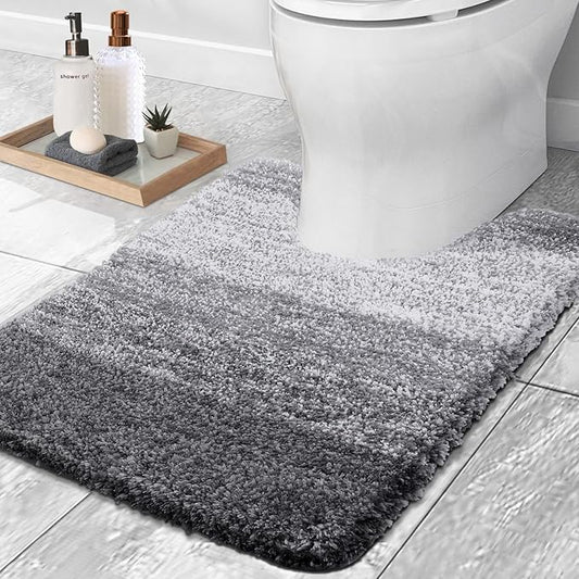 OLANLY Luxury Toilet Rugs U-Shaped 24x20, Extra Soft and Absorbent Microfiber by OLANLY