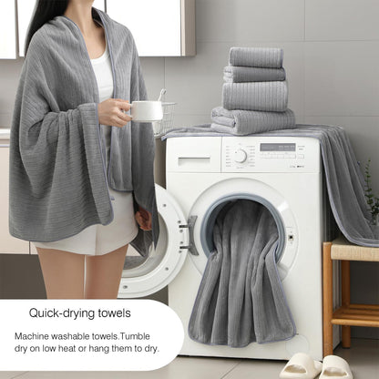 hailea 18 piece family bath towel set include shown in use