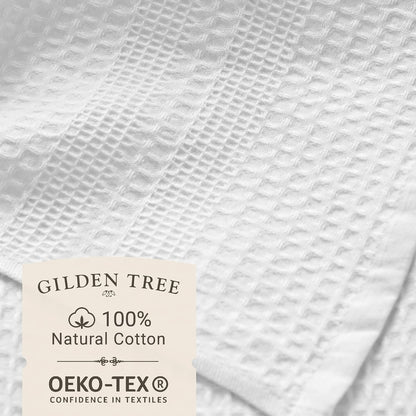 gilden tree waffle towels for bathroom, 100% cotton shown in use