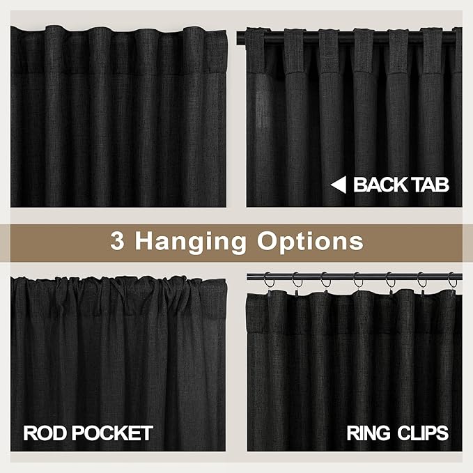 Black Long Drapes 108 Inch Length - Image 4
