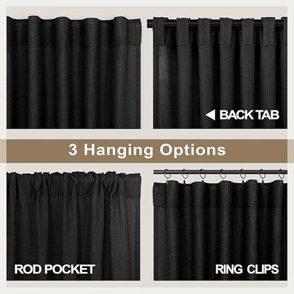Pitalk 102 Inch Long Curtains Black - Image 5