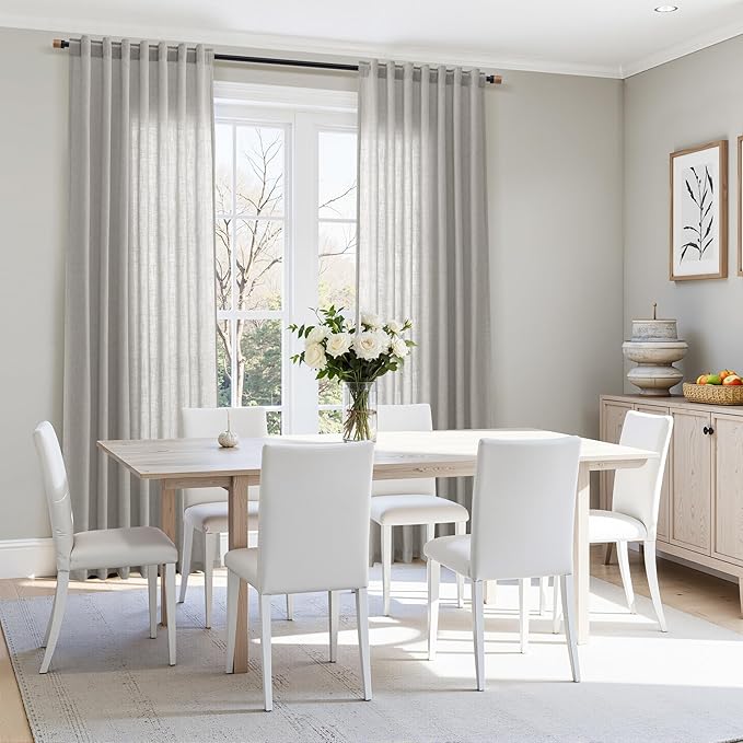 Nanspring Extra Long Light Gray Curtains 108 Inch Length 2 Panels Set - Image 7