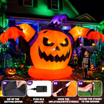 12.2 FT Halloween Inflatables Decorations Outdoor - Giant Pumpkin Blow Ups