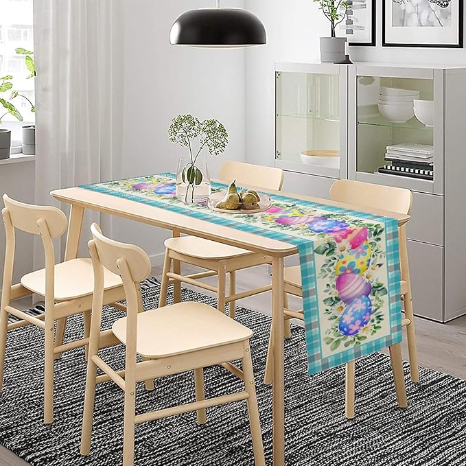 Easter Table Runner, Easter Eggs Linen Farmhouse Table Runners, Easter Kitchen - Image 7