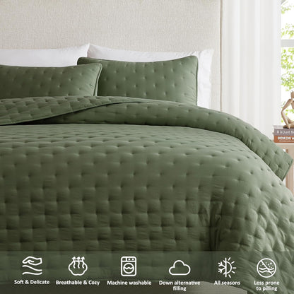 wdcozy olive green california cal king size quilt, package contents