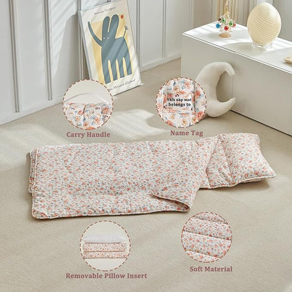 Toddler Nap Mat with Removable Pillow, Ultra Soft Slumber Bags - Image 5