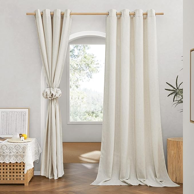 NICETOWN Semi Sheer Boho Linen Curtains by NICETOWN