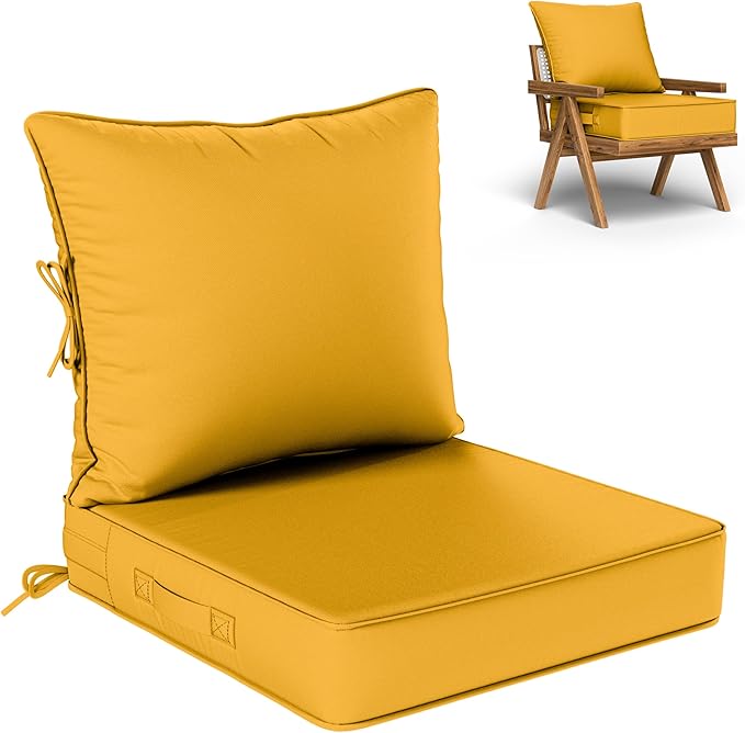Outdoor Seat Cushion Set 19 L × 19 W × 4 H Inch Waterproof & Fade Resistant by VisitheKimunukStore