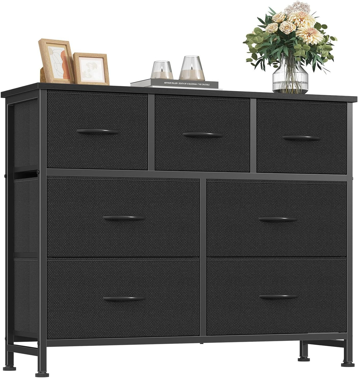 fabric dresser for bedroom with 7 drawers, chest, main product view