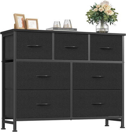 fabric dresser for bedroom with 7 drawers, chest, main product view