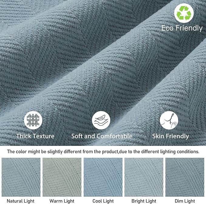ZWJD Throw Blue Pillow Covers 16x16 Set of 2 Chenille Pillow Covers - Image 5