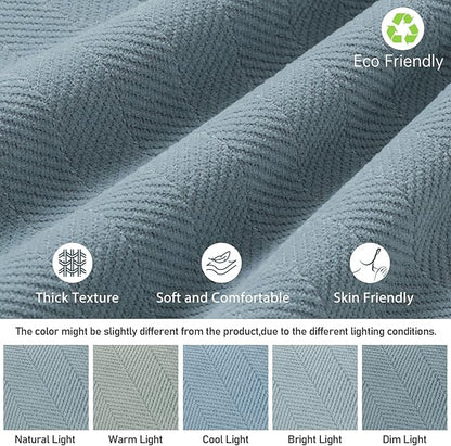 ZWJD Throw Blue Pillow Covers 12x20 inch Set of 2 Chenille Pillow Covers - Image 5