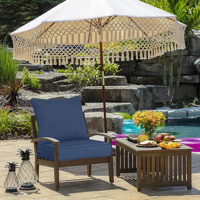 Outdoor 22x24 Inch Deep Seat Patio Cushion Set Outdoor Chair Cushions - Image 2