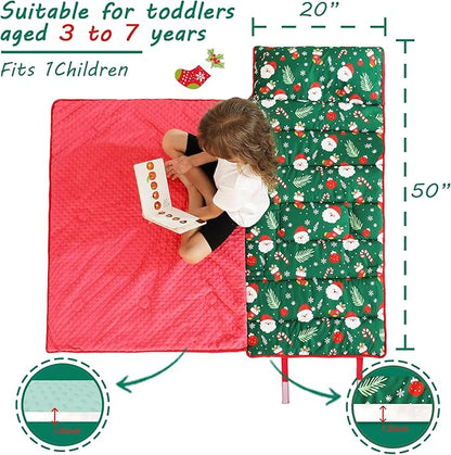 Toddler Nap Mat with Pillow and Blanket, Extra Large Rolled Napping Mats - Image 5