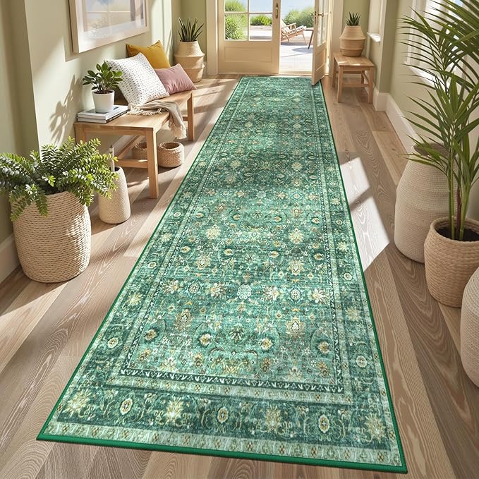 Collive Kitchen Rug Runners for Hallways, 2.6x12ft Long Washable Bathroom by Collive