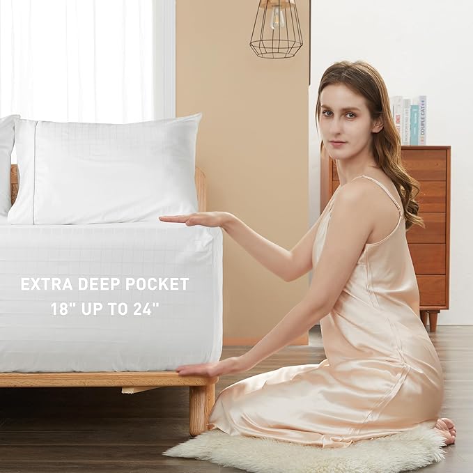 Sunflower Queen Fitted Sheet, 1-Piece Extra Deep Pocket Fitted Bottom Sheet 22" - Image 3