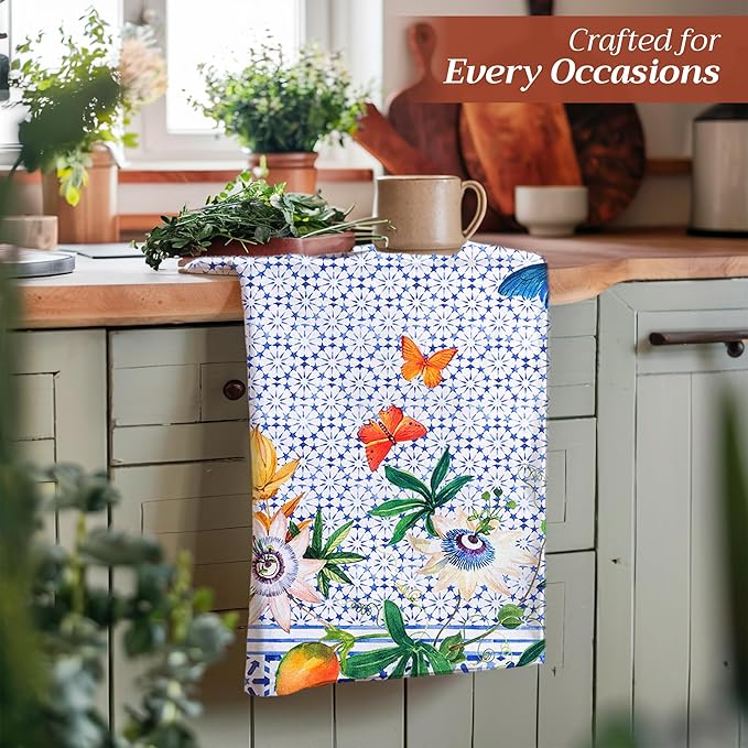 Maison d' Hermine Kitchen Towels Set of 3 100% Cotton 27.50" x 20" Reusable - Image 5