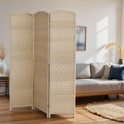 homcom 3 panel room divider 6 ft privacy, front angle view