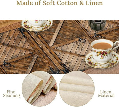 Rustic Barn Door Table Runner Retro Old Wooden Farmhouse Western Country - Image 5