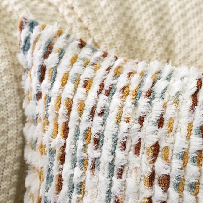 Aeckself Boho Chenille Tufted Pillow Cover 12 x 20 Inch, Rectangle Decorative - Image 5